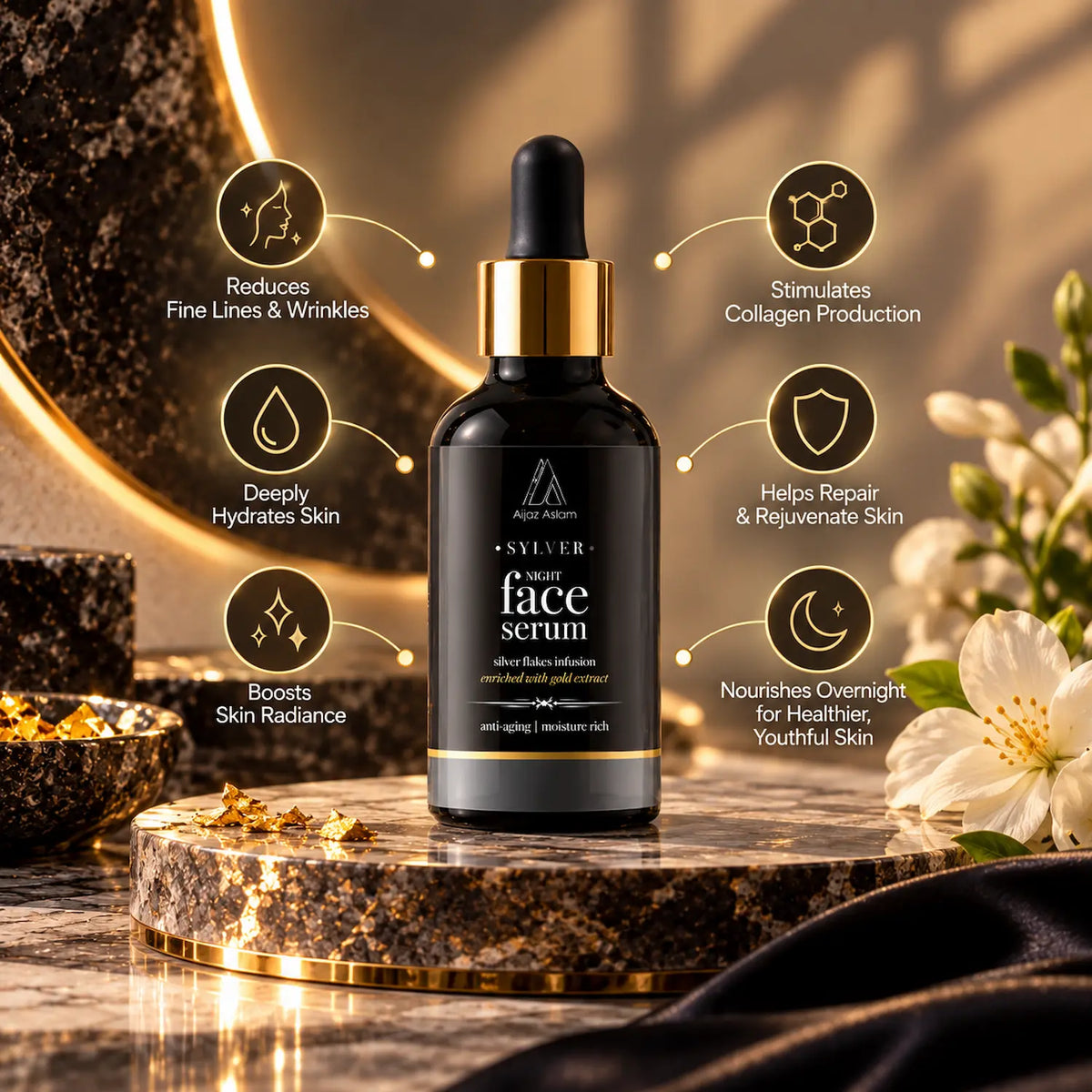 AA - Sylver Night Face Serum Anti-Aging | Night Routine