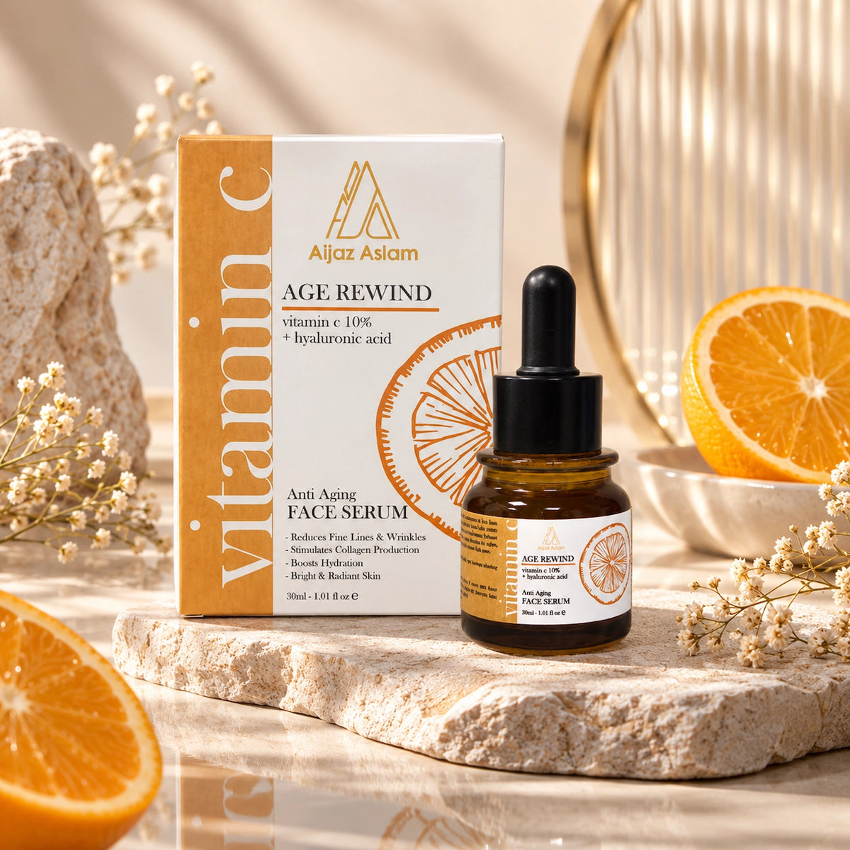 AA - Age Rewind Face Serum with Vitamin C 10% + Hyaluronic Acid
