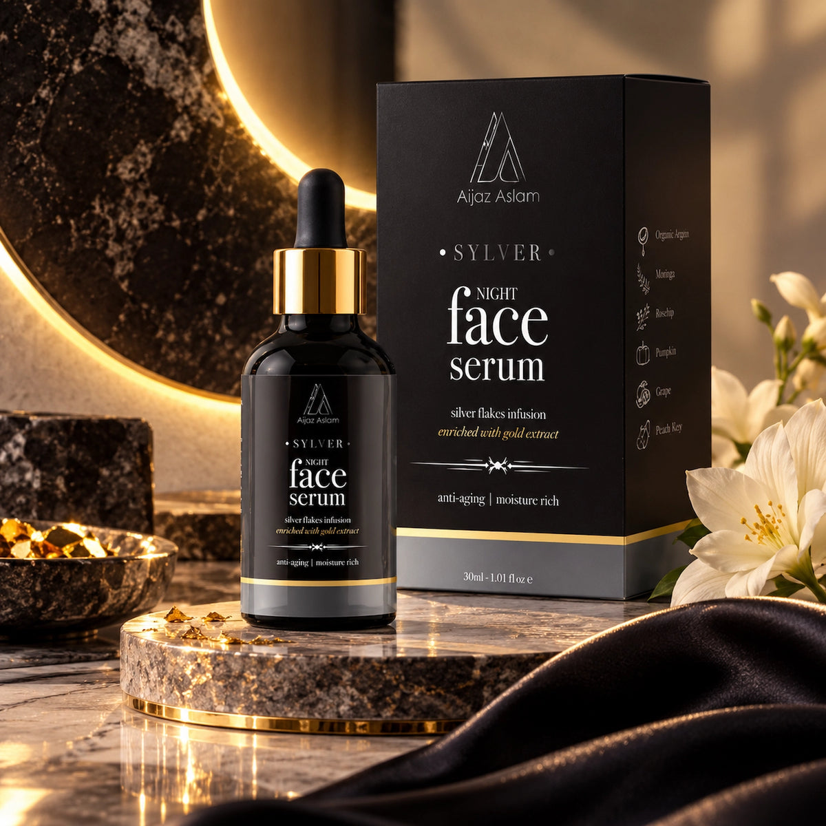 AA - Sylver Night Face Serum Anti-Aging | Night Routine